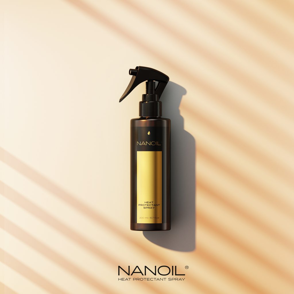 Il Migliore Scudo per I Tuoi Capelli è Finalmente   QUI: Nanoil Heat Protectant Spray